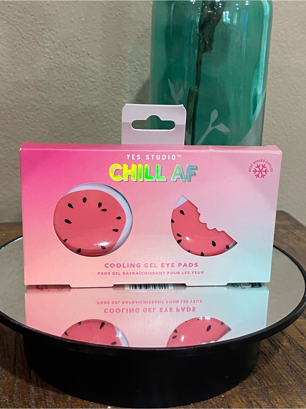 YES STUDIO Chill AF Cooling Gel Eye Pads in Pink Watermelon Design, new!